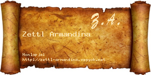 Zettl Armandina névjegykártya